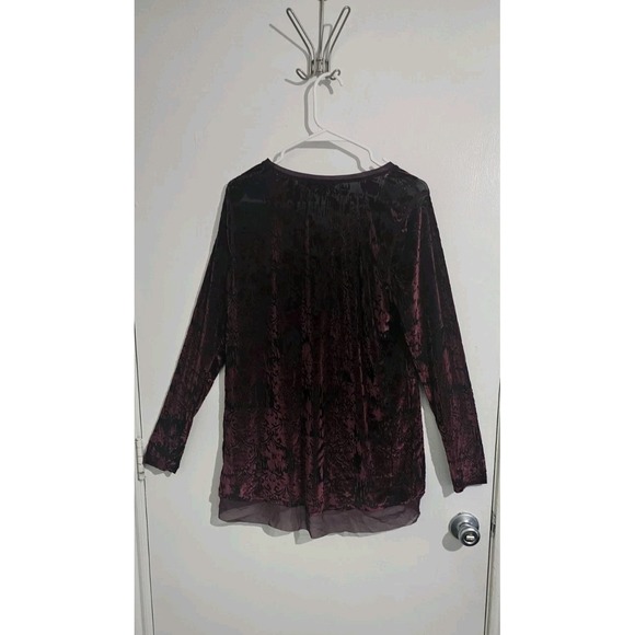 Simply Vera Wang Womens Whimsigoth Velvet Burnout Top Size L Sheer Fairy Grunge - Picture 8 of 9